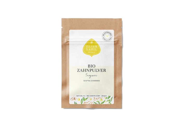 Bio-Zahnpulver Ingwer Sanftes Zahnweiß Travel Size von Eliah Sahil