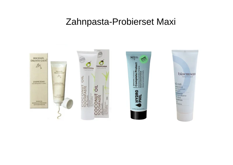 Zahnpasta Probierset Maxi: 4 natürliche Bio-Zahnpasten