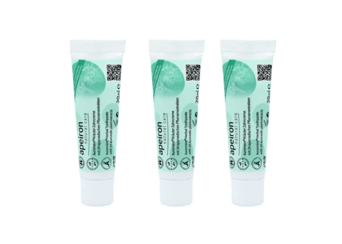 3 mal Auromère ayurvedische Kräuter-Zahncreme in Reisegröße