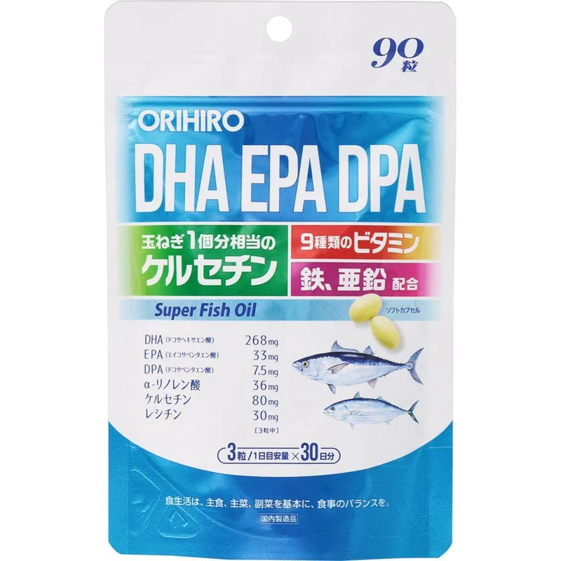Orihiro Dha Epa Dpa Quercetin Super Fish Oil - Japanese Vitamin, Mineral And Health Supplements