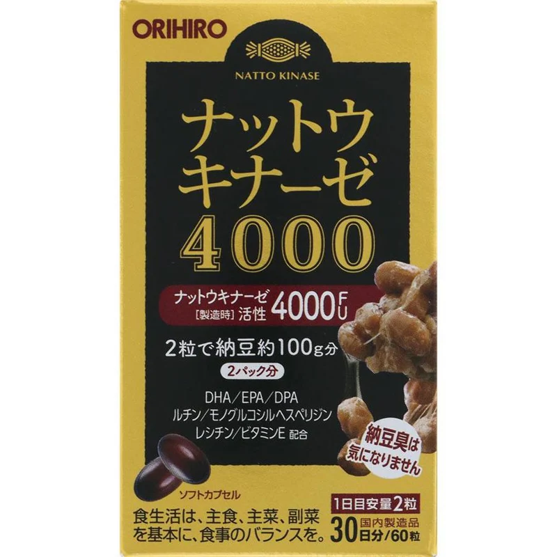 Orihiro Natto Kinase 4000 60 Supplement Tablets