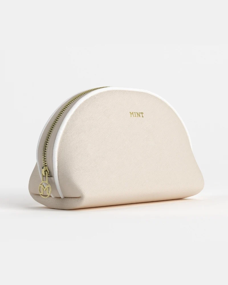 MINT Kosmetiktasche aus veganem Saffianoleder