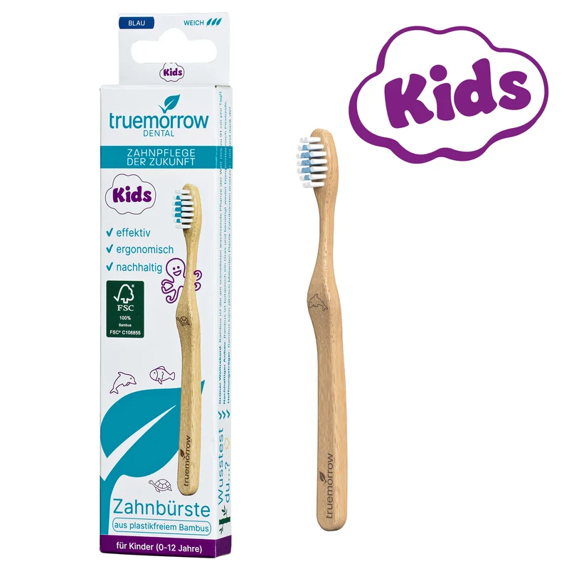 Bambus-Zahnbürste für Kinder (mit Meerestier-Gravuren)