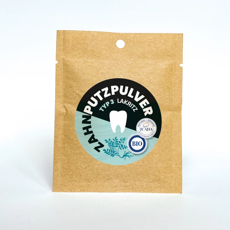SCHETTLERs Bio-Zahnputzpulver - Pulver Typ 3 | natürliche Zahnpflege | Nachfülltüte aus Kraft-Papier