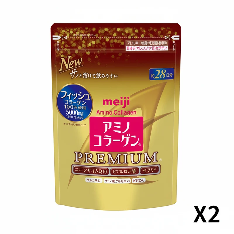 Meiji New Amino Collagen Premium Refill 196g - Set of 2