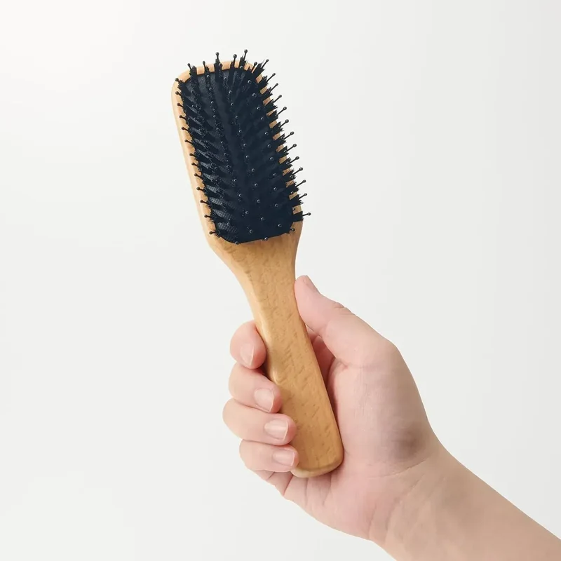 Muji Beech Wood Mixed Bristle Hair Brush 20cm for Styling