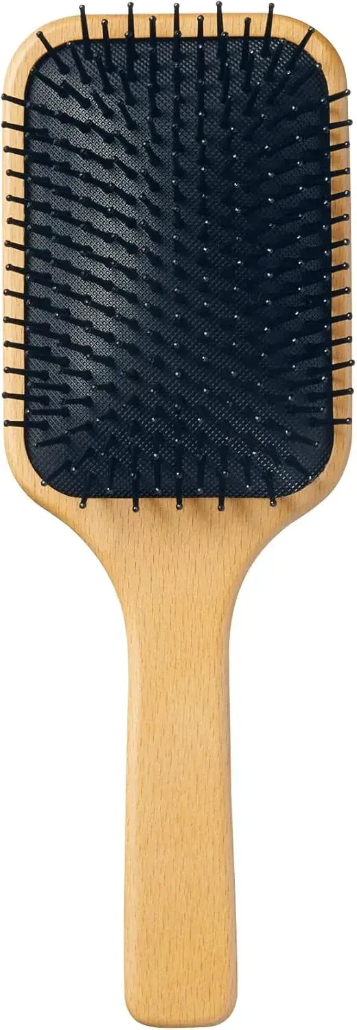 Muji Beech Wood Scalp Care Hair Brush for Gentle Grooming 23.5cm