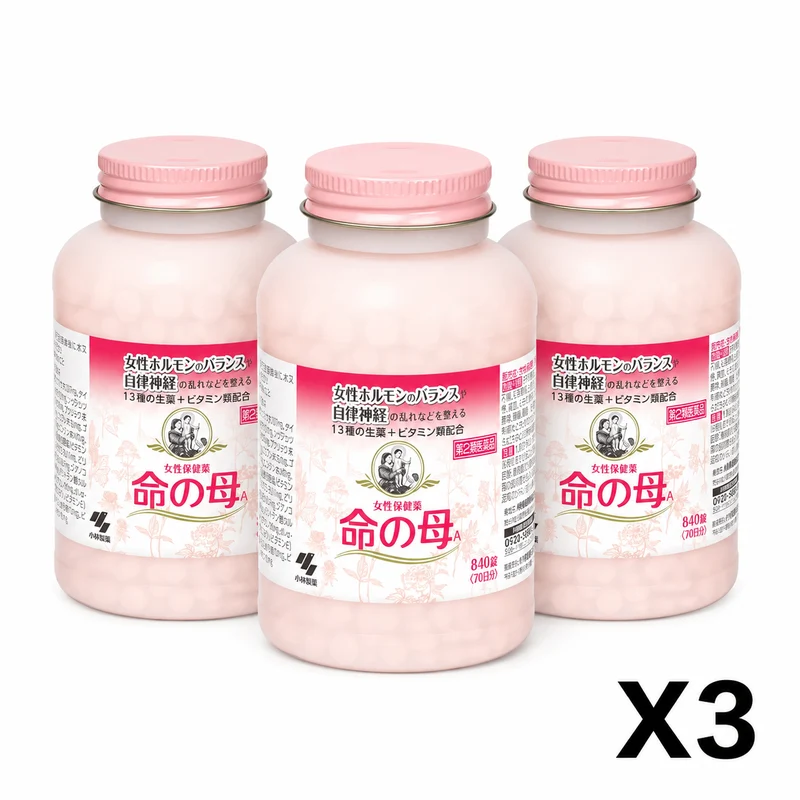 Kobayashi Inochi No Haha Women's Health Tablets 840 Count 3-Pack