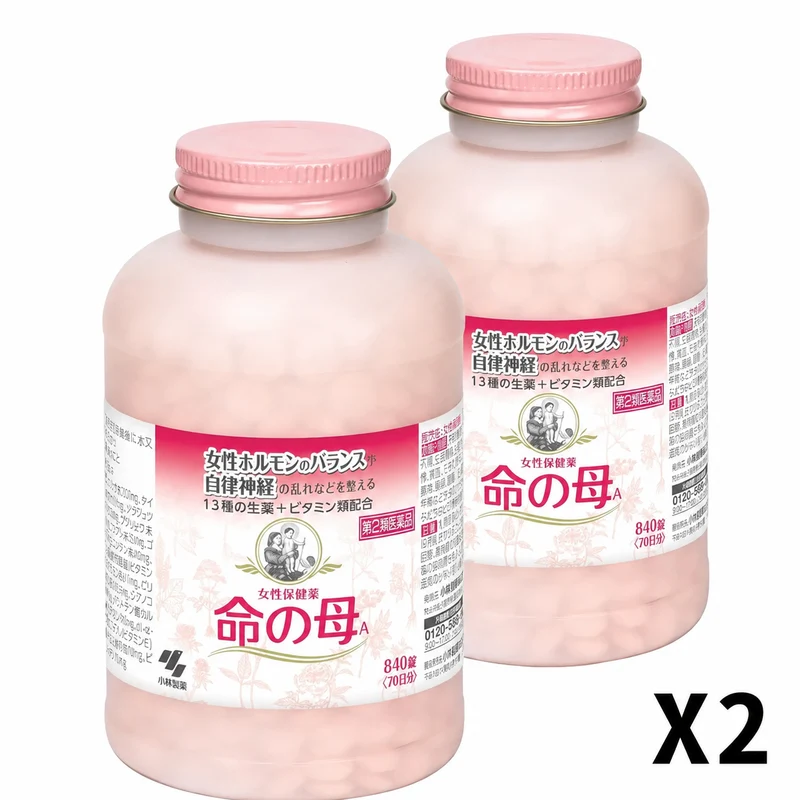 Kobayashi Inochi No Haha Women's Health Tablets 840 Count 2-Pack
