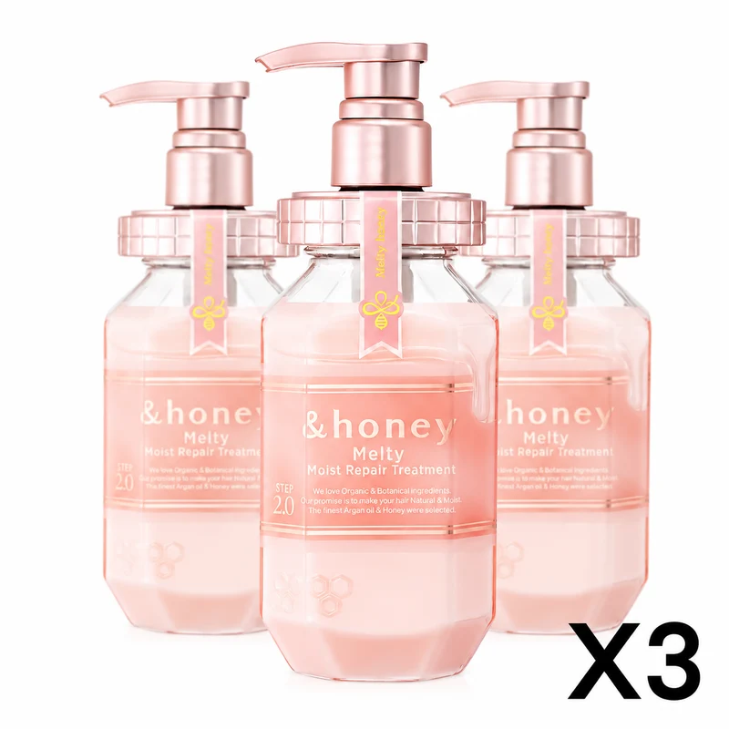 Japan Honey Melty Moist Repair Treatment 2.0 Curl Care 445g Trio