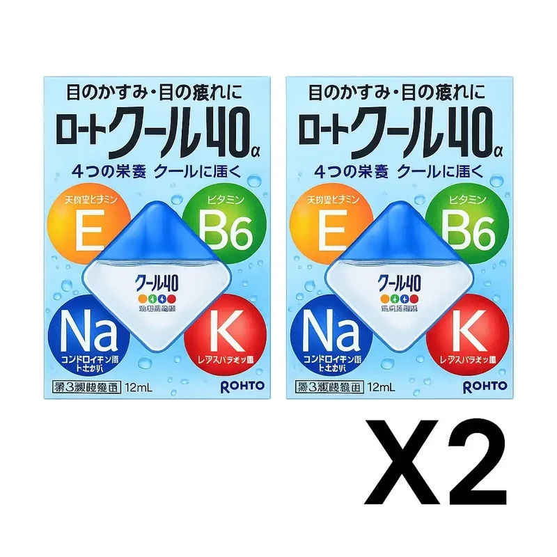 Cool 40α Cooling Vitamin Eye Drops 12ml - Japanese Duo Pack