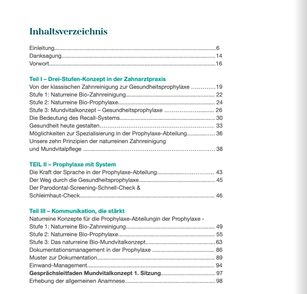 Handbuch: Von der Zahnreinigung bis zu den Mundvitalkonzepten