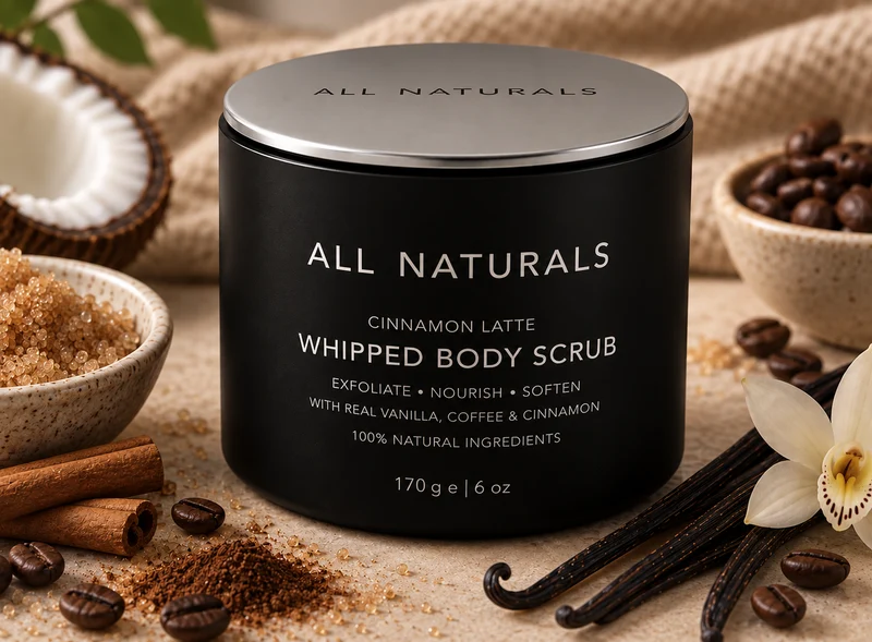 Cinnamon Latte Whipped Coffee Scrub – Natürliches Körperpeeling- 170 g