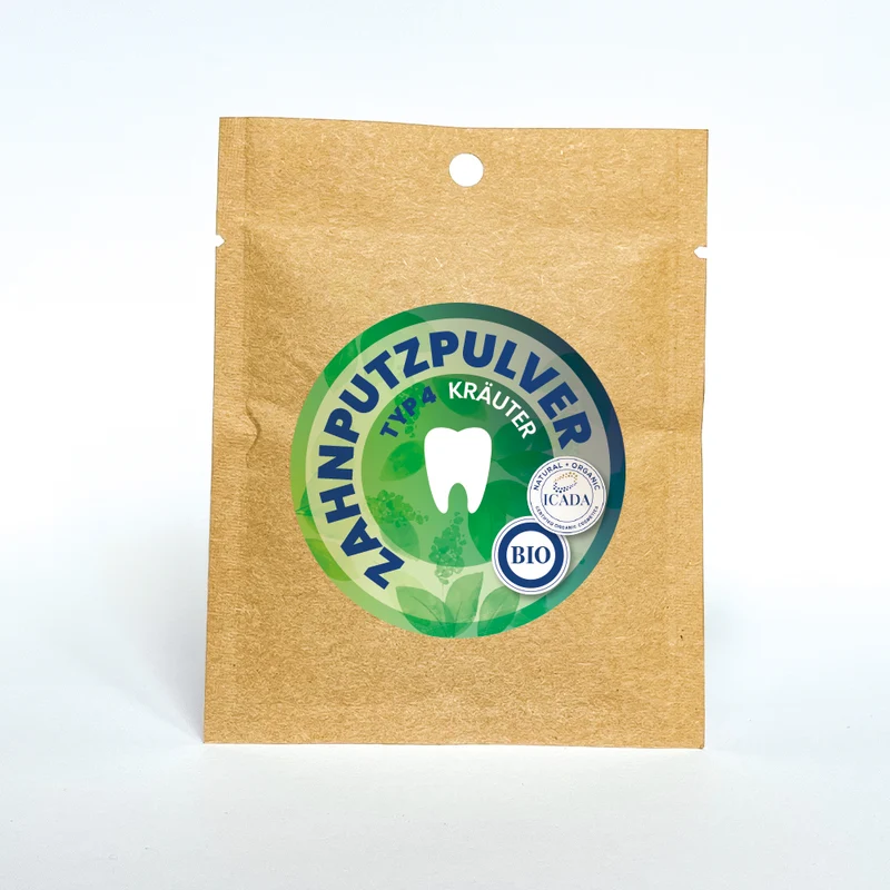 SCHETTLERs Bio-Zahnputzpulver - Pulver Typ 4 | natürliche Zahnpflege - salzfrei | Nachfülltüte aus Kraft-Papier