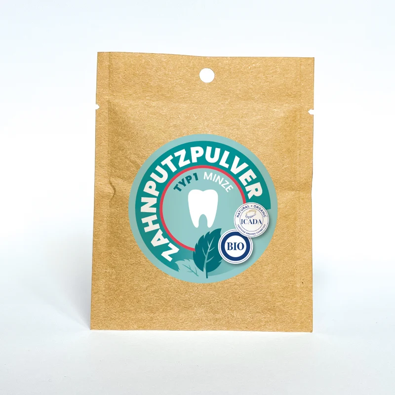 SCHETTLERs Bio-Zahnputzpulver - Pulver Typ 1 | natürliche Zahnpflege | Nachfülltüte aus Kraft-Papier